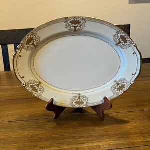 Vintage Gold and Cream Serving Platter